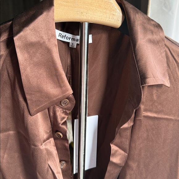 Reformation brown silk mini dress - Picture 5 of 13